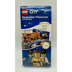 LEGO CITY Reversible Pillowcase Standard Size ME418K New Factory Sealed‎